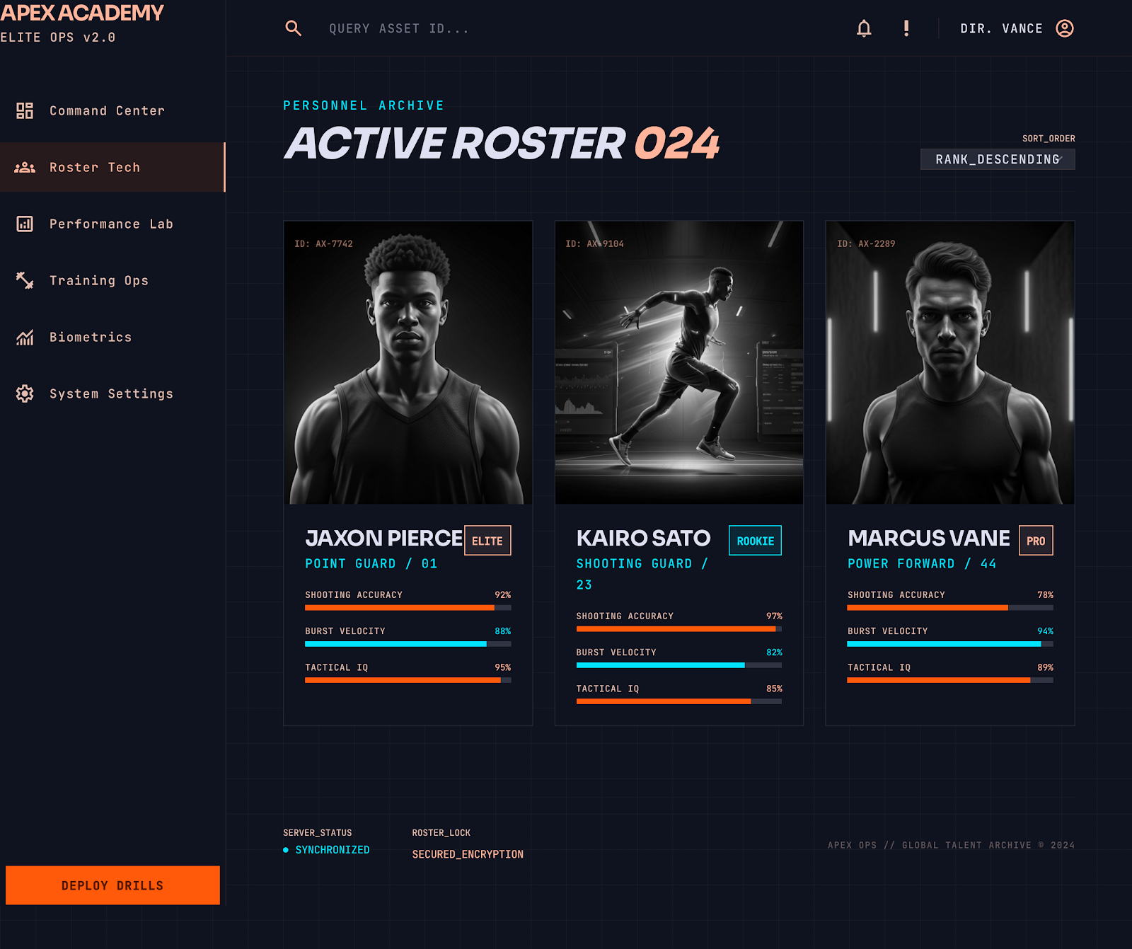 Basketball Academy Portal Roster & Staff screenshot