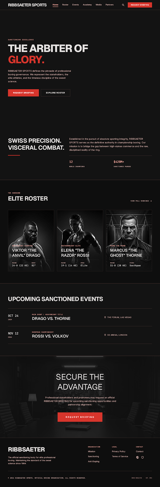 Boxing Promotion & Gym Portal Executive Home screenshot
