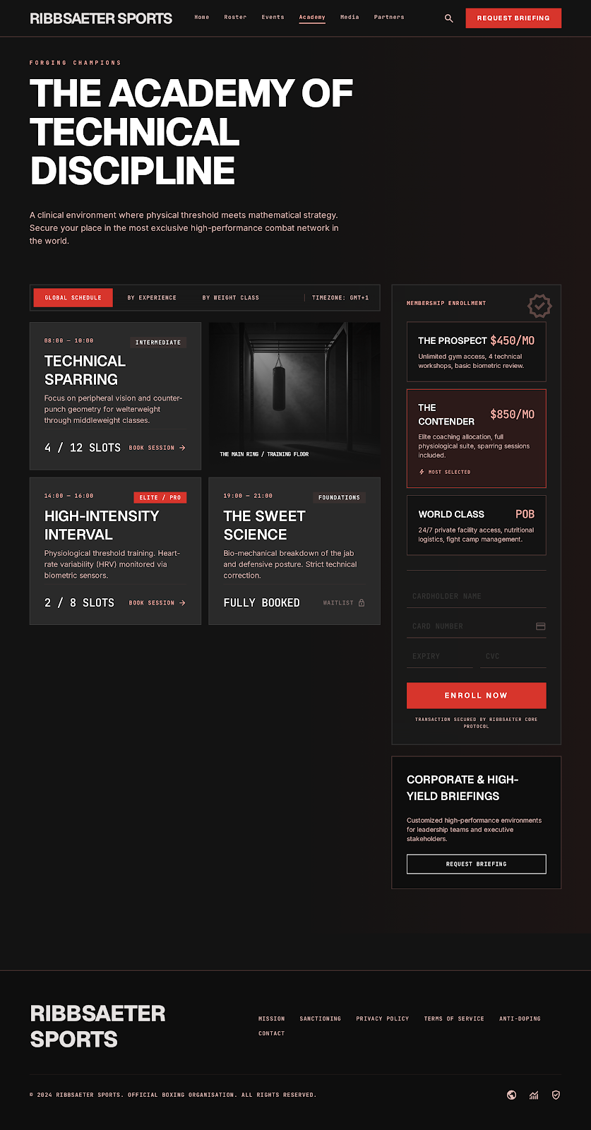 Boxing Promotion & Gym Portal Ribbsaeter Elite screenshot