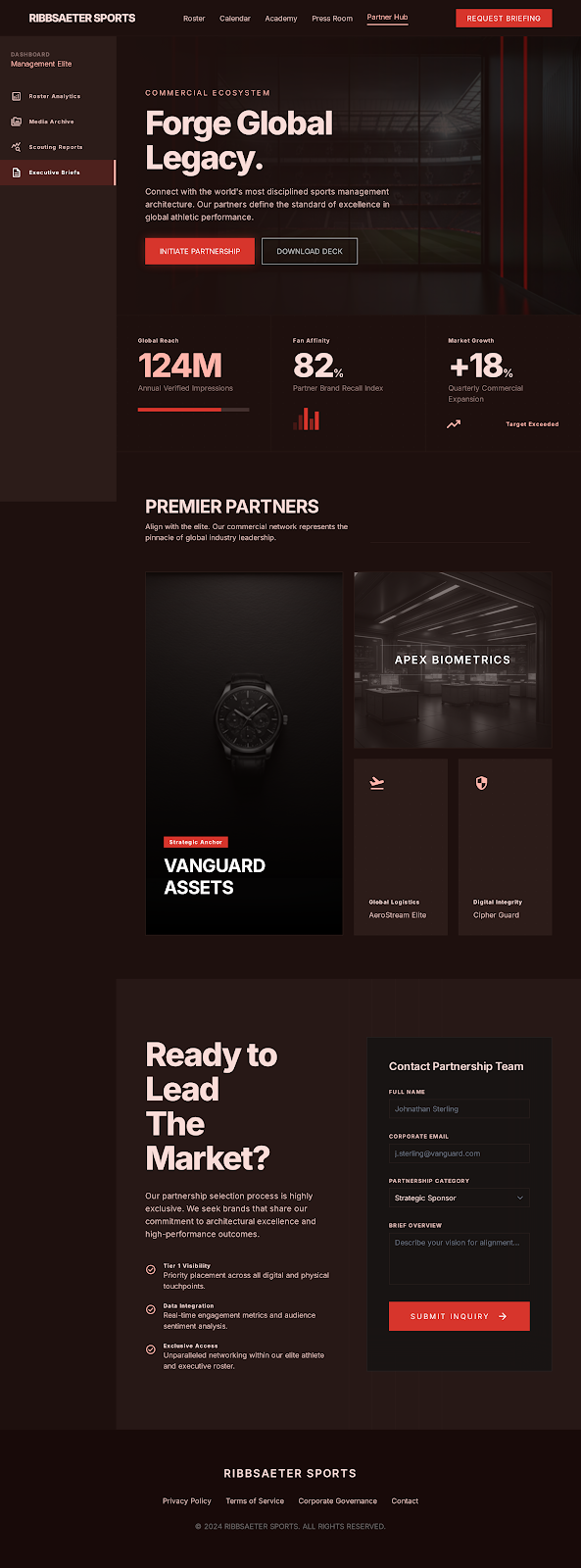 Football Executive Portal Partner Hub screenshot