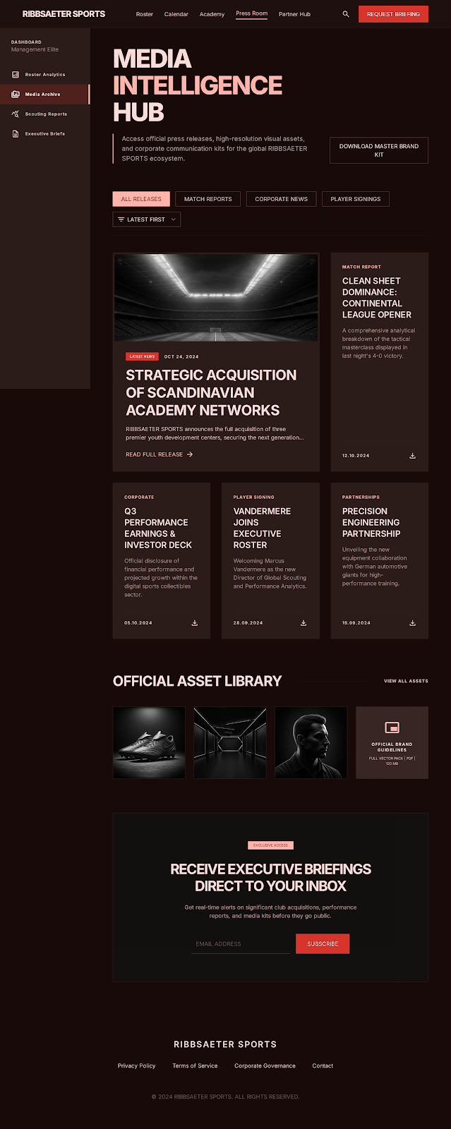 Football Executive Portal Media Press Room screenshot