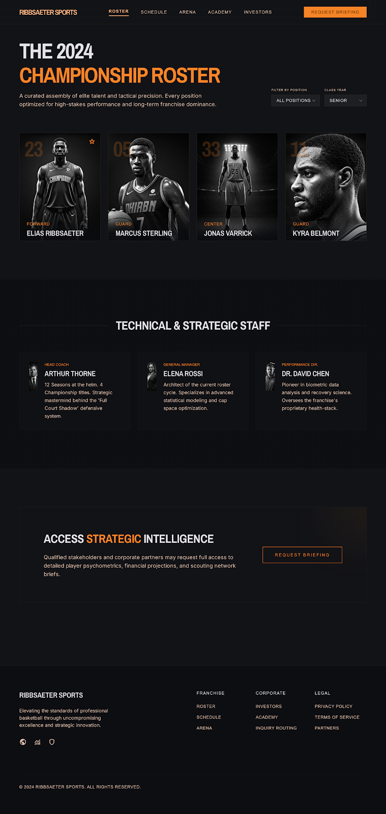 Sports Executive Portal Roster & Staff screenshot