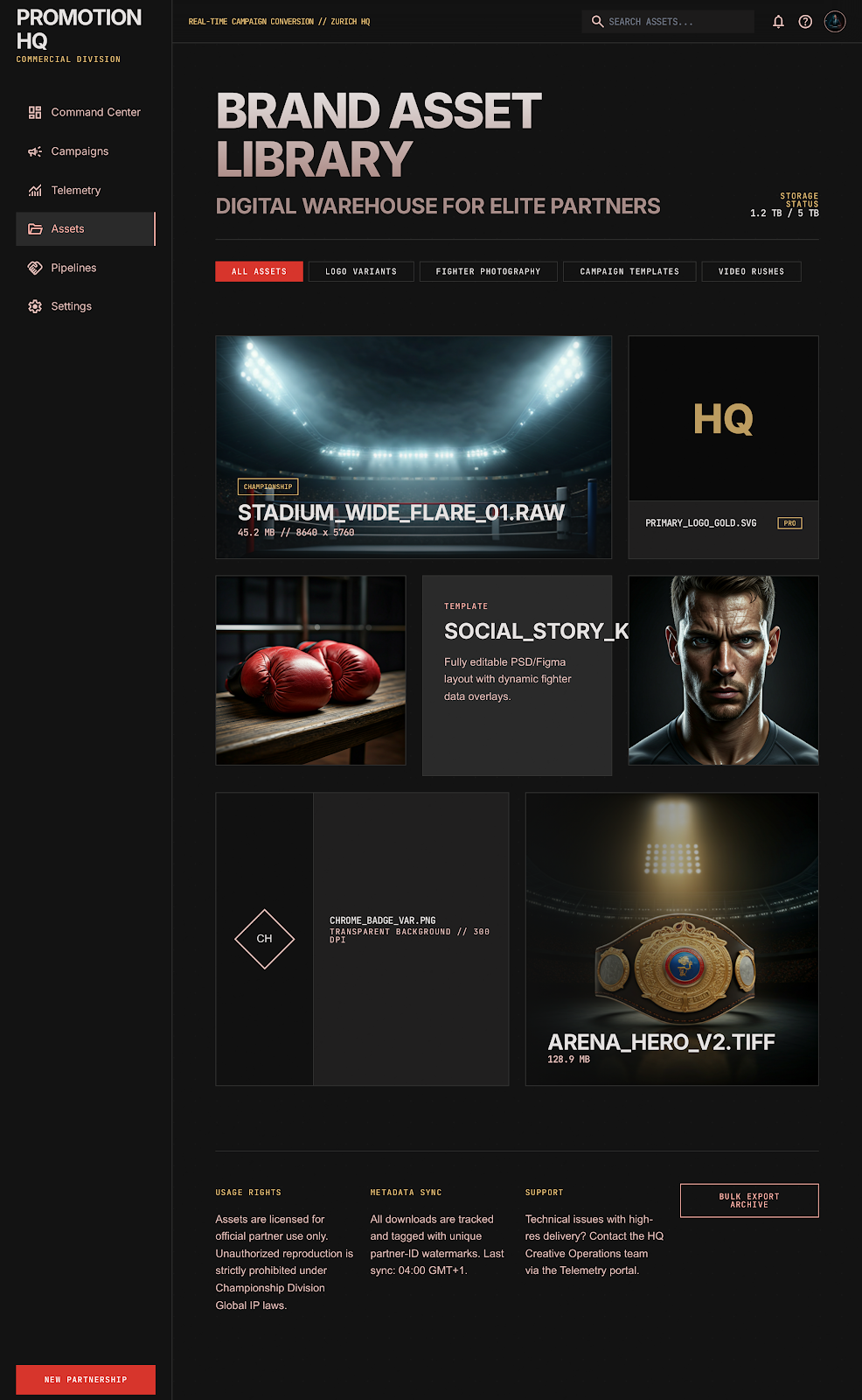 Commercial Sponsor Hub Asset Library screenshot