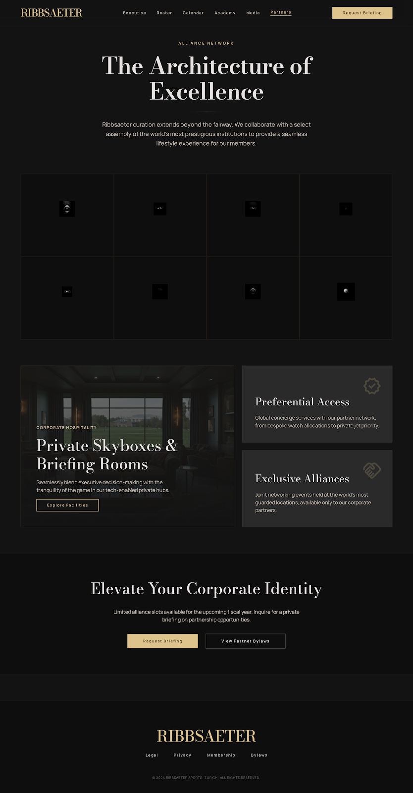 Golf Executive Portal Partner Hub screenshot