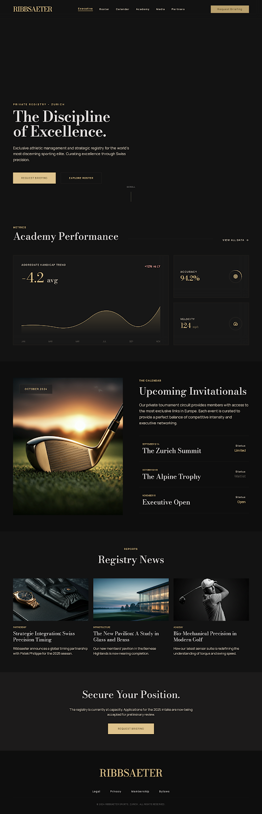 Golf Executive Portal Executive Home screenshot