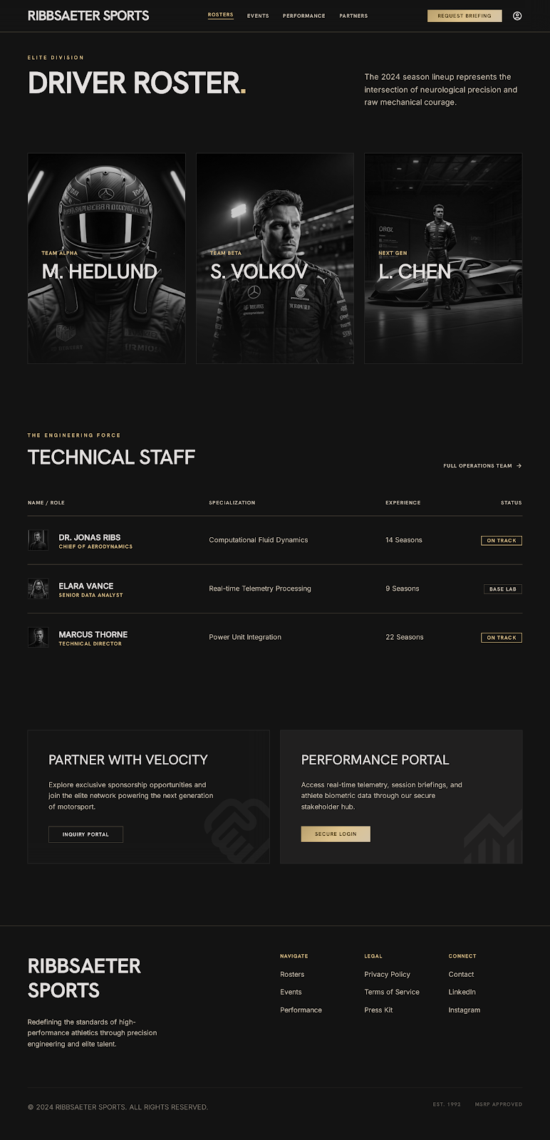 Motorsport Executive Portal Roster & Staff screenshot