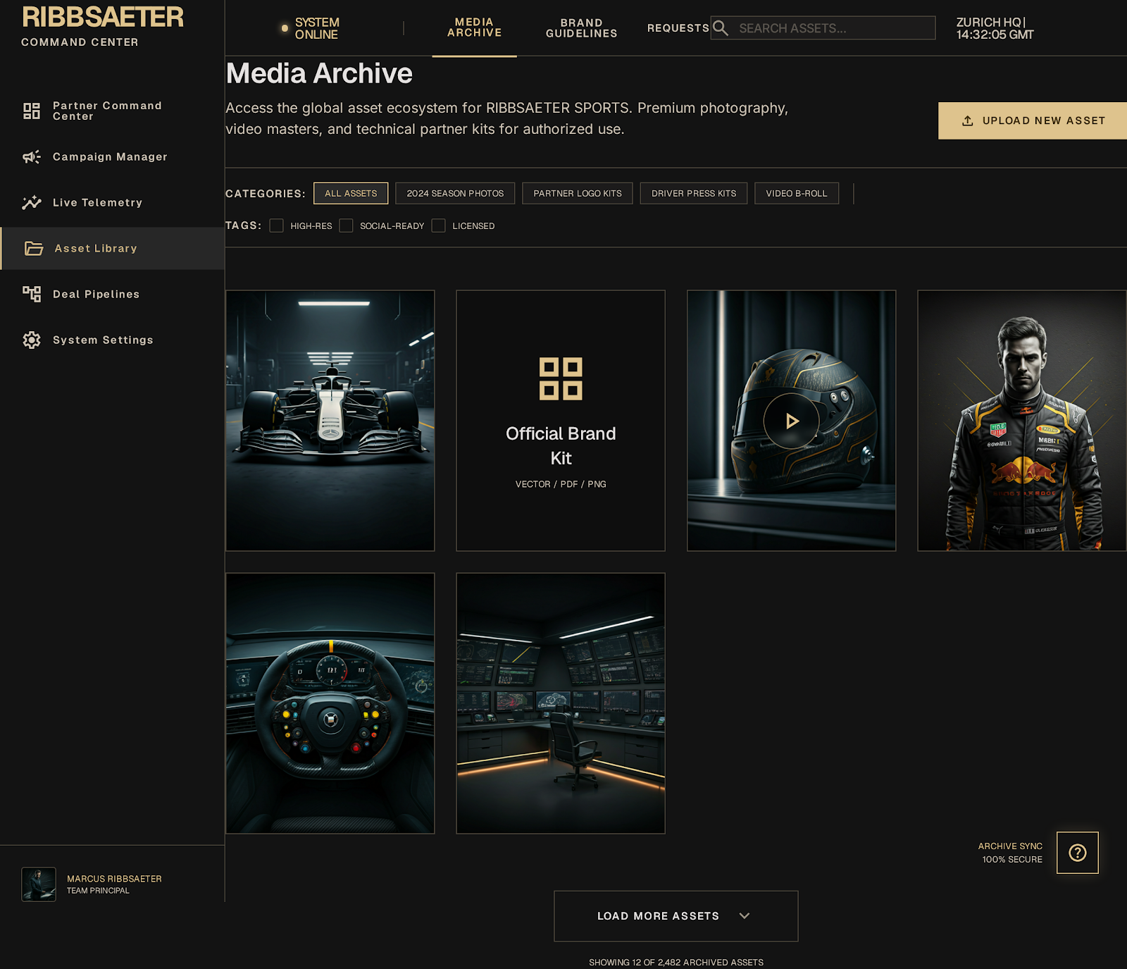 Motorsport Sponsor Hub Asset Library screenshot