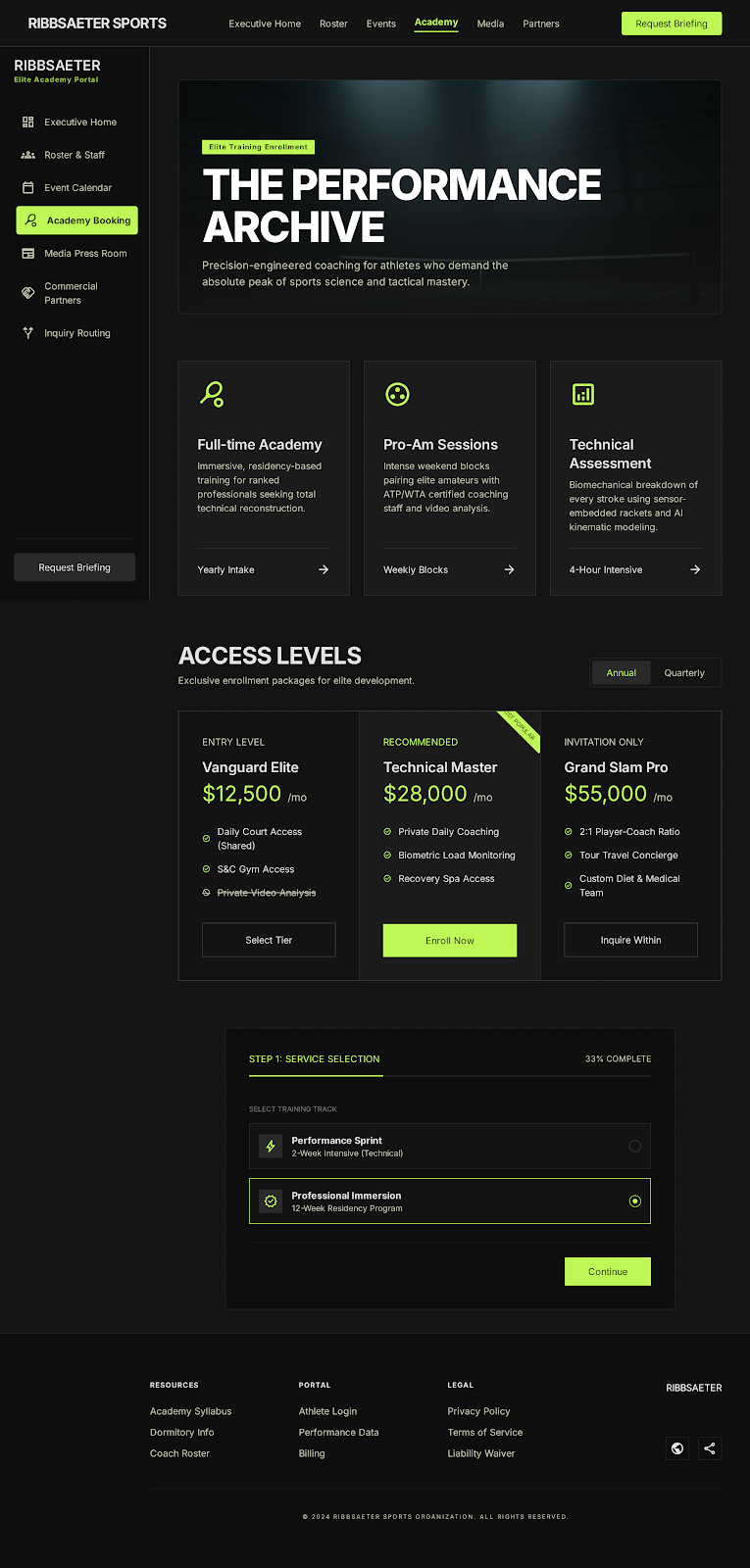 Tennis Academy Portal Academy Booking screenshot