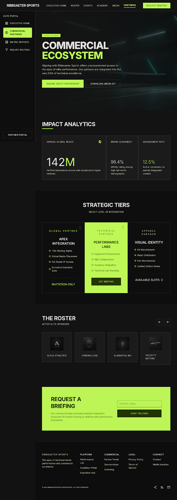 Tennis Academy Portal Partner Hub screenshot