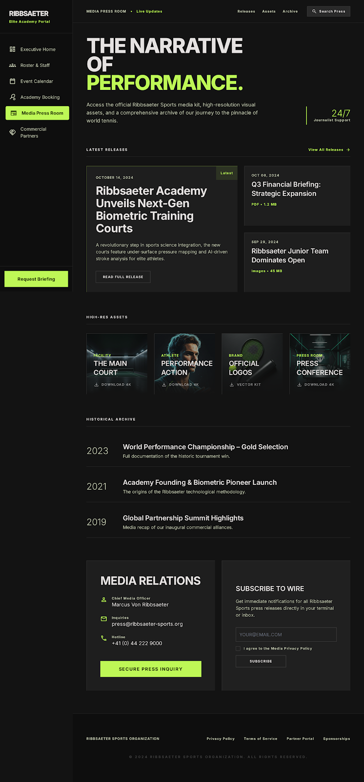 Tennis Academy Portal Media Press Room screenshot