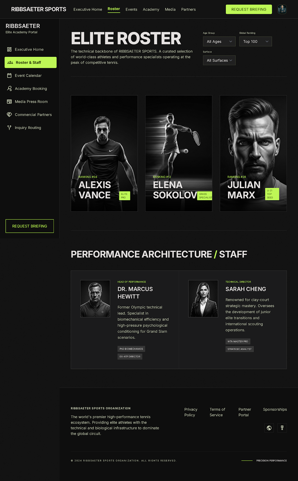 Tennis Academy Portal Roster & Staff screenshot