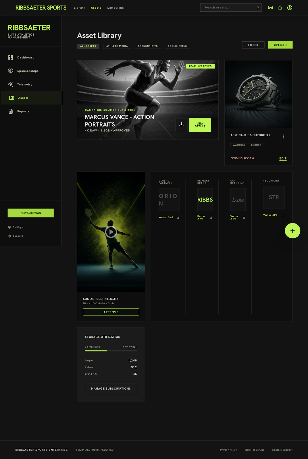 Tennis Sponsor Hub Asset Library screenshot